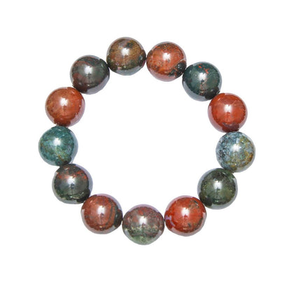 Bracciale in diaspro sanguigno – Perle da 14 mm