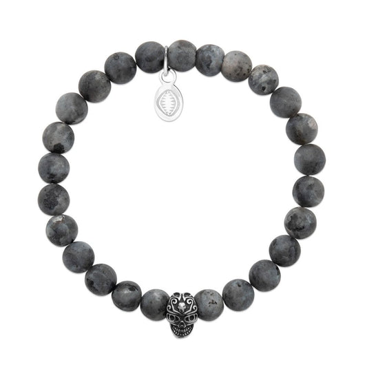 Bracciale in labradorite e teschio per lui