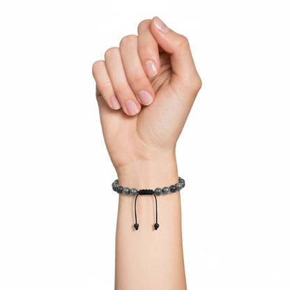 Bracciale in labradorite con inclusioni – Perle sferiche da 8 mm cordoncino regolabile