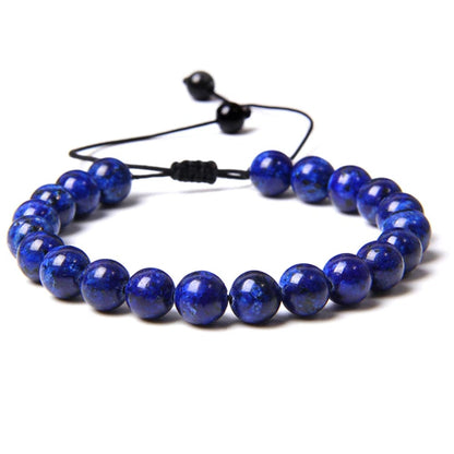 Bracciale in lapislazzuli – Perle sferiche da 8 mm cordoncino regolabile