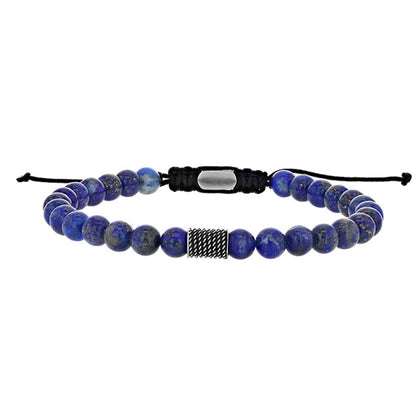 Bracciale in lapislazzuli per lui cordoncino regolabile – Ref. F01-594