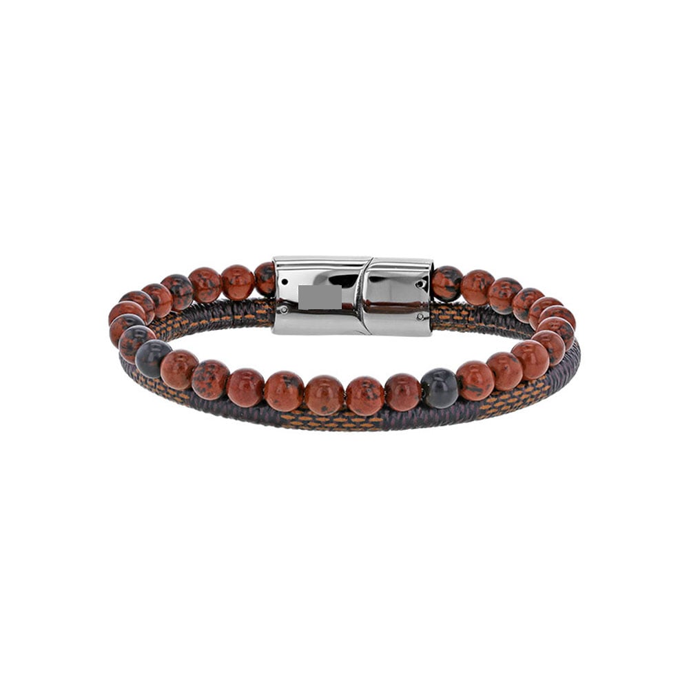 Bracciale in ossidiana mogano per lui – Ref. F01-595