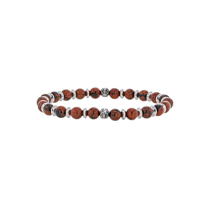 Bracciale in ossidiana mogano per lui – Ref. F01-596
