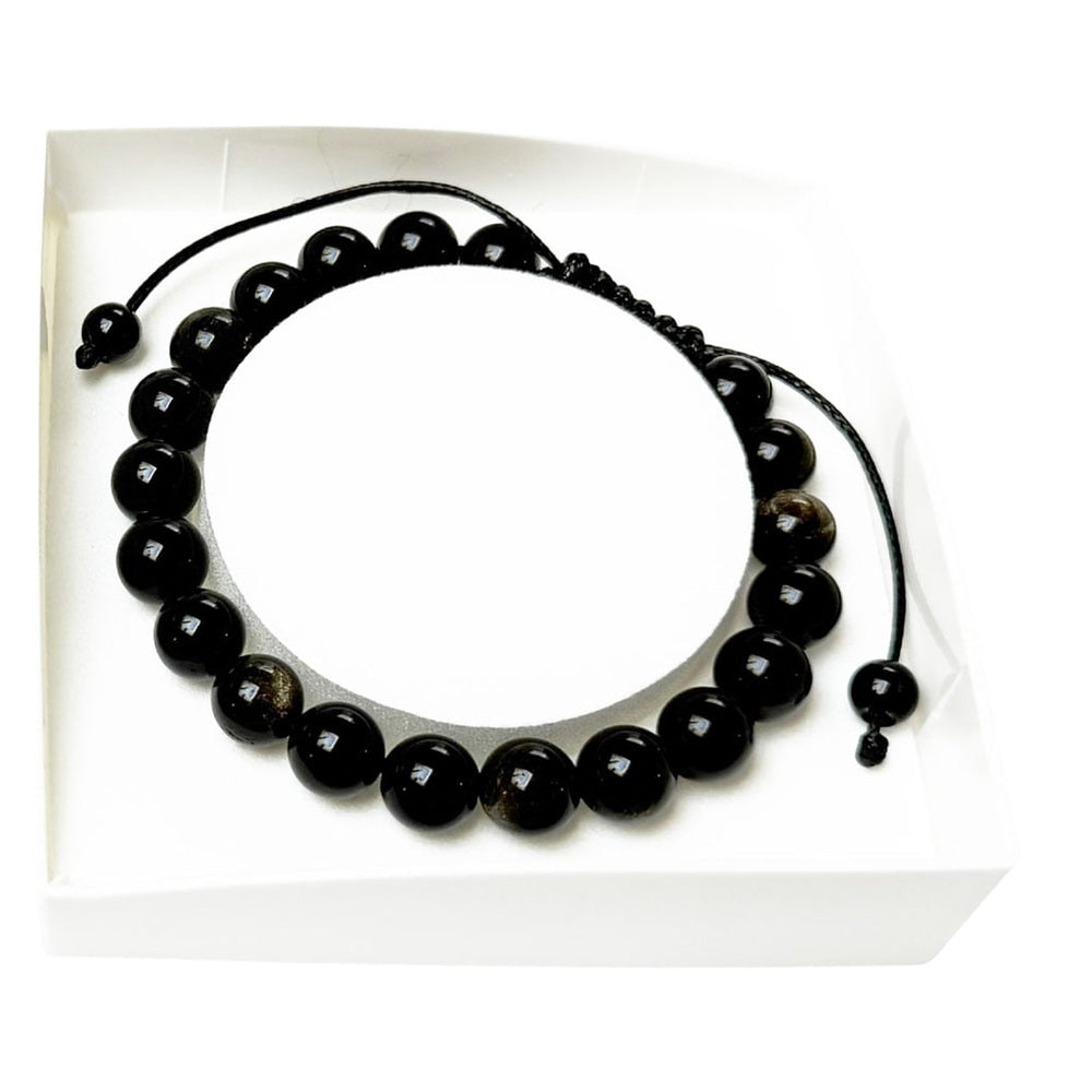 bracciale-in-ossidiana-dorata-perle-sferiche-da-8-mm-cordoncino-regolabile