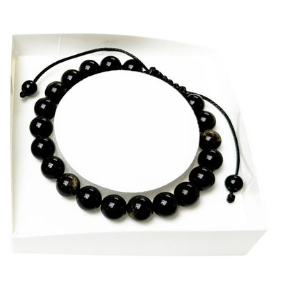 bracciale-in-ossidiana-dorata-perle-sferiche-da-8-mm-cordoncino-regolabile