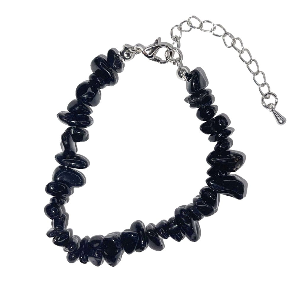 Bracciale in ossidiana nera – Barocco con chiusura – da 19 a 23 cm