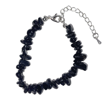 Bracciale in ossidiana nera – Barocco con chiusura – da 19 a 23 cm