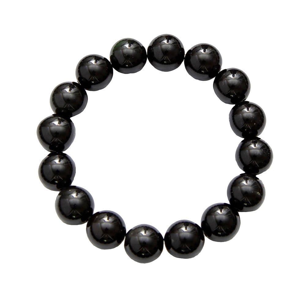 Bracciale in ossidiana nera – Perle da 12 mm
