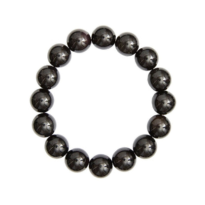 Bracciale in ossidiana nera – Perle da 12 mm