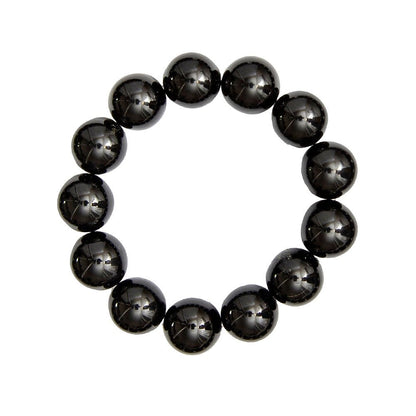 Bracciale in ossidiana nera – Perle da 14 mm