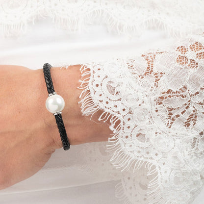 Bracciale in perle di maiorca – 14 mm – Lunghezza regolabile