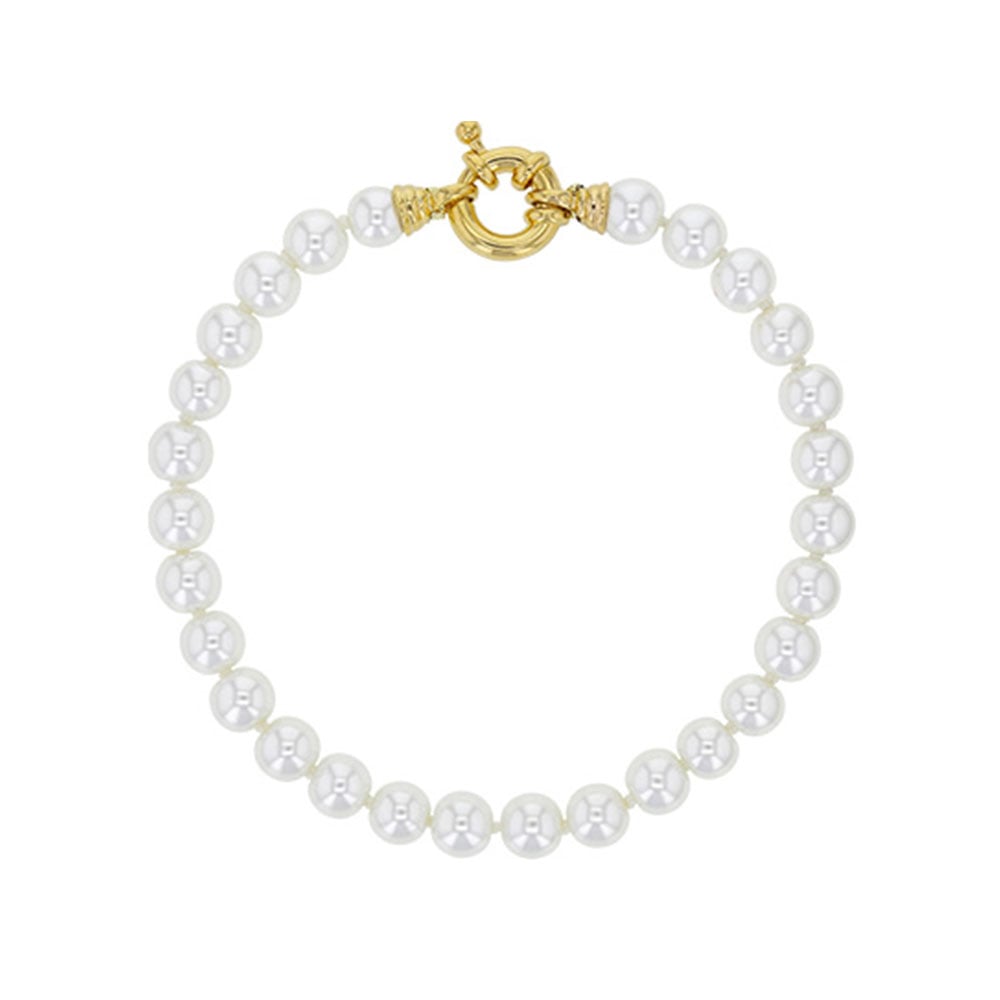 Bracciale in perle di maiorca bianche – Perle sferiche da 6 mm