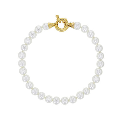 Bracciale in perle di maiorca bianche – Perle sferiche da 6 mm