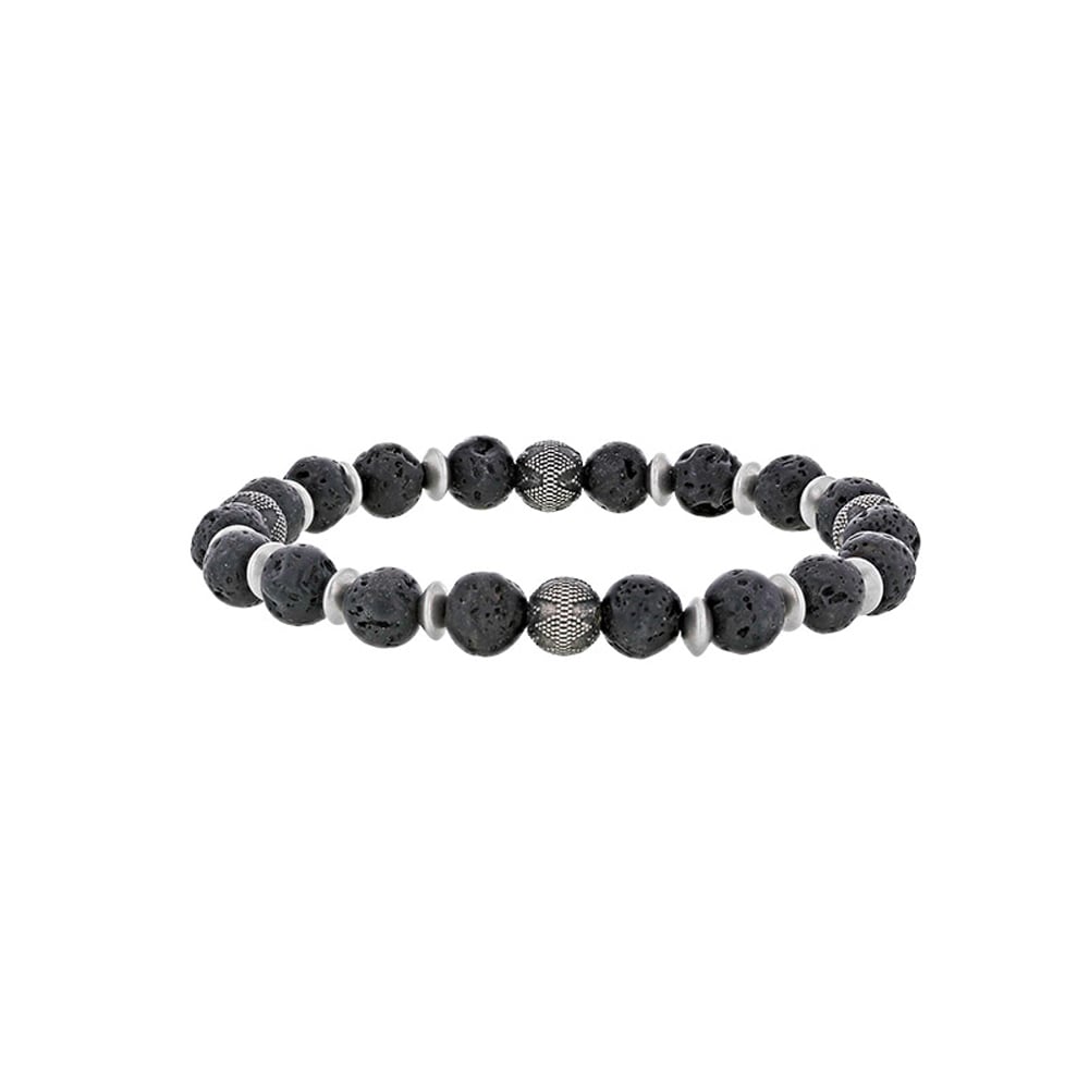 Bracciale in pietra lavica per lui – Ref. F01-592