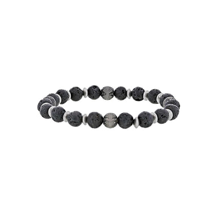 Bracciale in pietra lavica per lui – Ref. F01-592