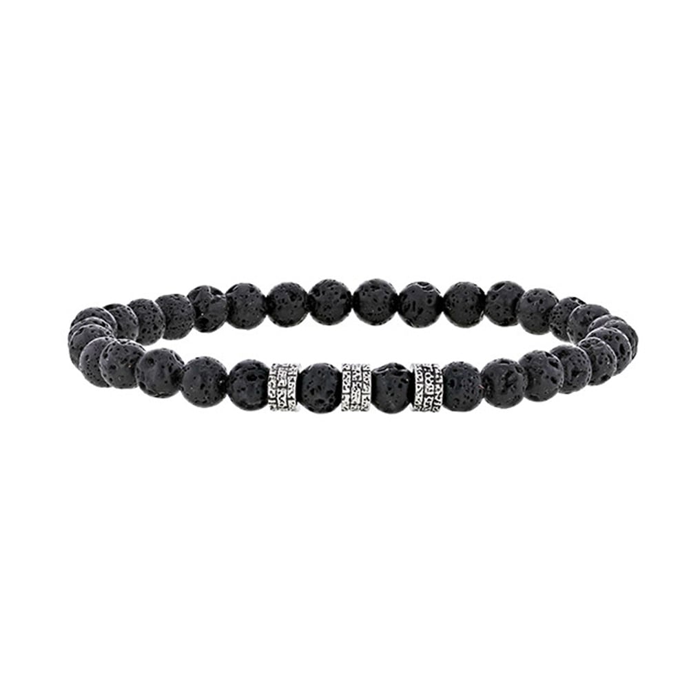 Bracciale in pietra lavica per lui – Ref. F01-622