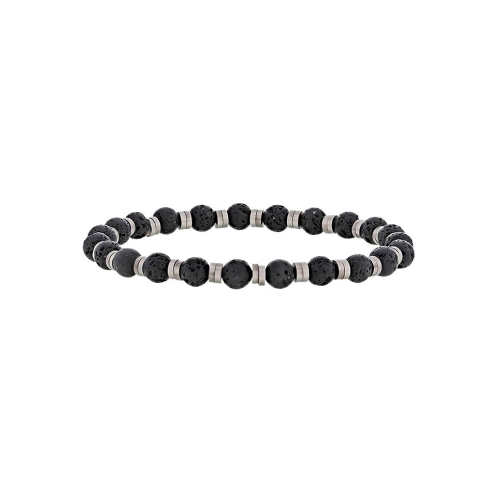 Bracciale in pietra lavica per lui – Ref. F01-627