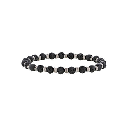 Bracciale in pietra lavica per lui – Ref. F01-627