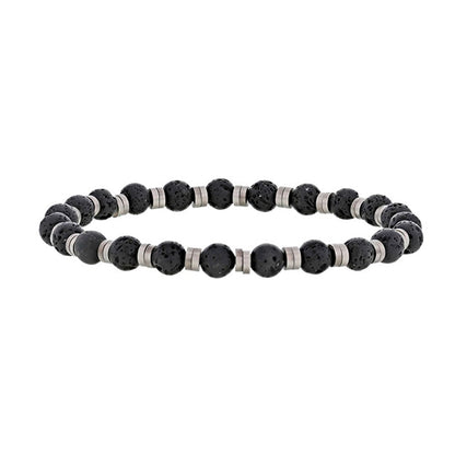 Bracciale in pietra lavica per lui – Ref. F01-627