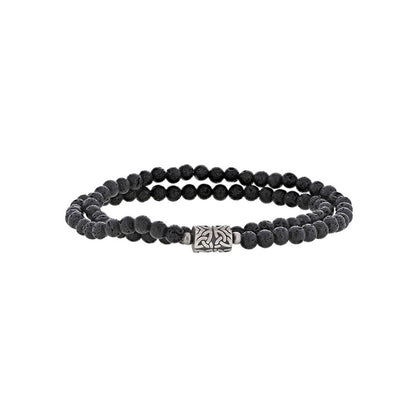 Bracciale in pietra lavica per lui – Ref. F01-628