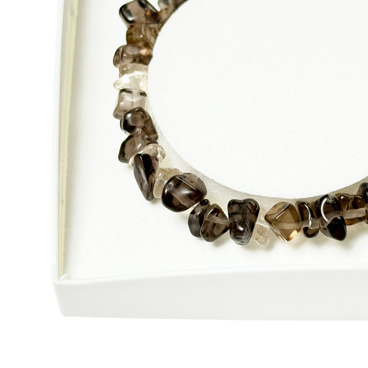 Bracciale in quarzo affumicato – Barocco con chiusura – da 19 a 23 cm