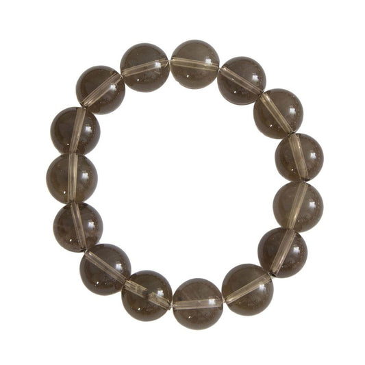 Bracciale in quarzo affumicato – Perle da 12 mm
