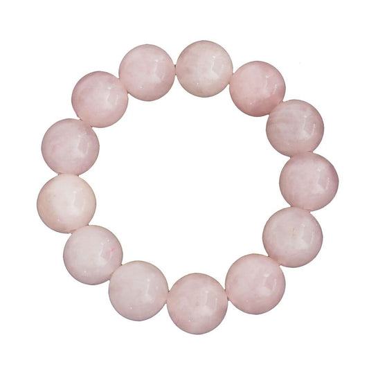 Bracciale in quarzo rosa – Perle da 14 mm
