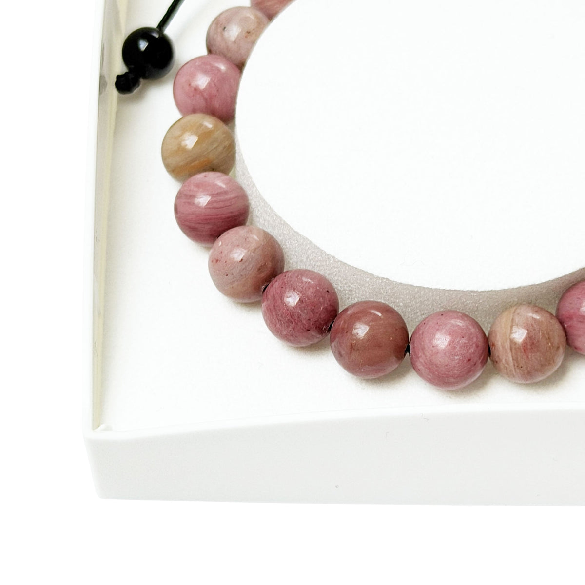 Bracciale in rodocrosite – Perle sferiche da 8 mm cordoncino regolabile
