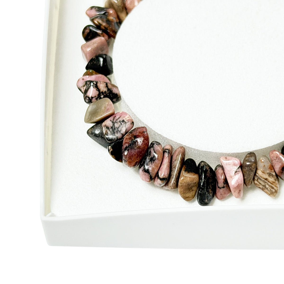 Bracciale in rodocrosite – Barocco con chiusura – da 19 a 23 cm