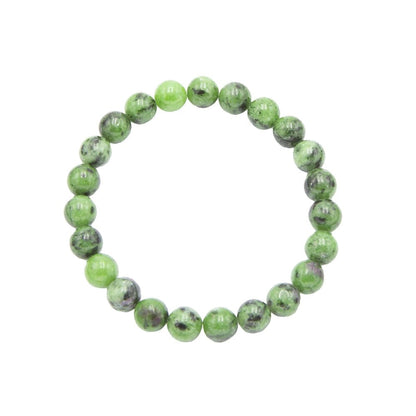 Bracciale in rubino su zoisite – Perle da 8 mm
