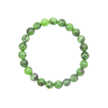 Bracciale in rubino su zoisite – Perle da 8 mm