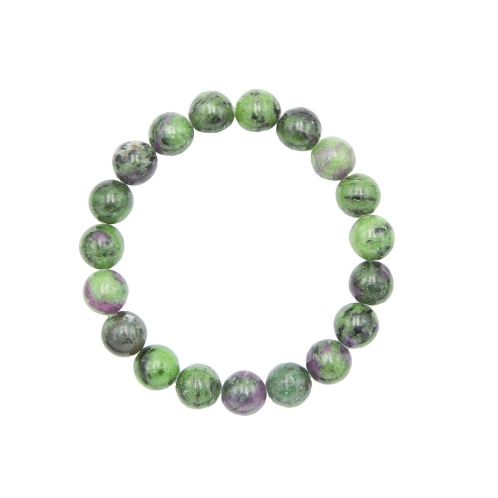 Bracciale in rubino su zoisite – Perle da 10 mm