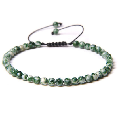 Bracciale in serpentina scura – Perle sferiche da 4 mm cordoncino regolabile