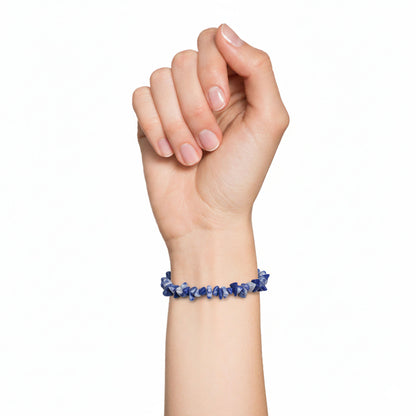 Bracciale in sodalite – Barocco con chiusura – da 19 a 23 cm