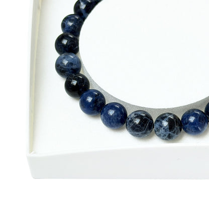 Bracciale in sodalite – Perle sferiche da 8 mm cordoncino regolabile