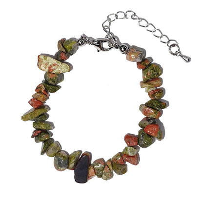 Bracciale in unakite – Barocco con chiusura – da 19 a 23 cm