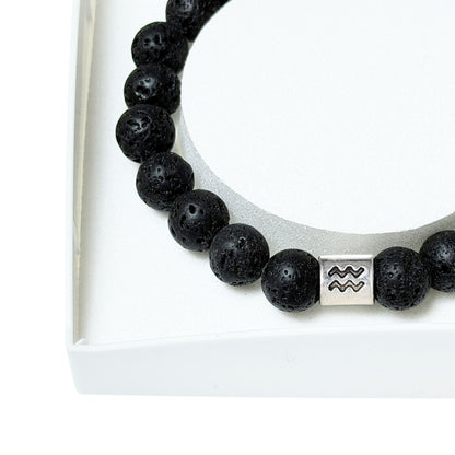 Bracciale Acquario in pietra lavica – 20 cm