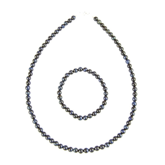 Parure in occhio di falco – Perle sferiche da 6 mm