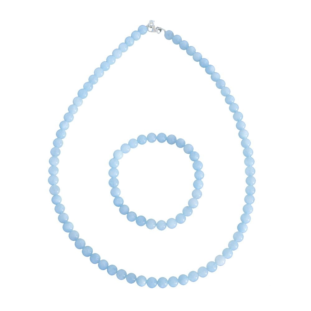 Parure in acquamarina – Perle sferiche da 6 mm