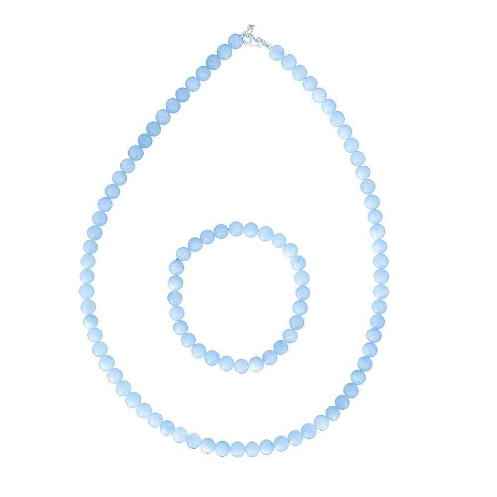 Parure in acquamarina – Perle sferiche da 6 mm