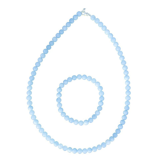 Parure in acquamarina – Perle sferiche da 6 mm
