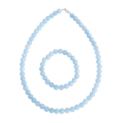 Parure in acquamarina – Perle sferiche da 8 mm