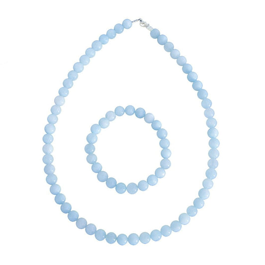 Parure in acquamarina – Perle sferiche da 8 mm