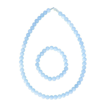 Parure in acquamarina – Perle sferiche da 8 mm