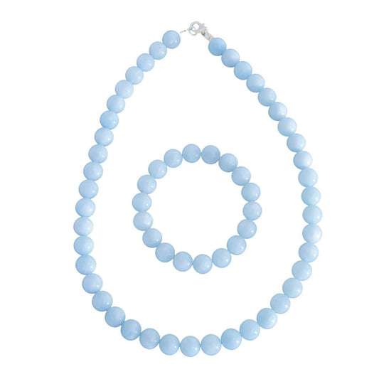 Parure in acquamarina – Perle sferiche da 10 mm