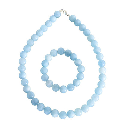 Parure in acquamarina – Perle sferiche da 12 mm