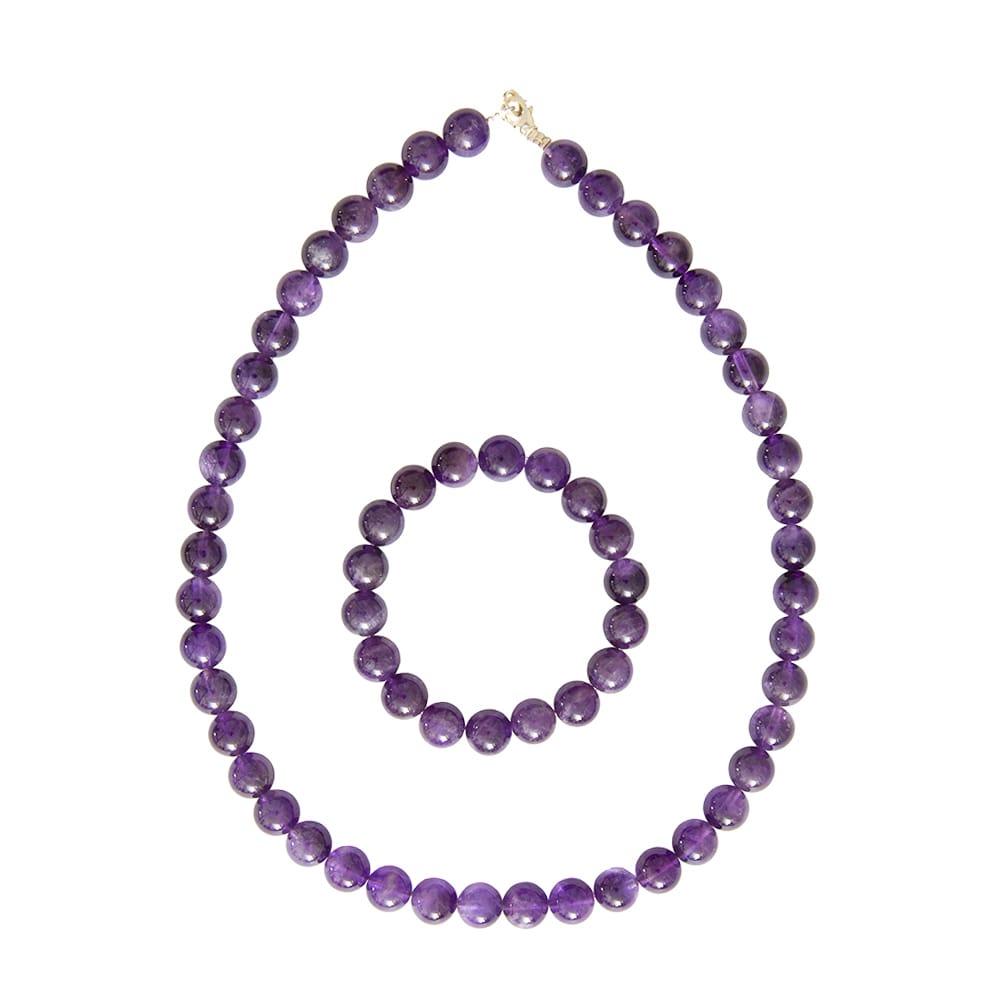 Parure in ametista – Perle sferiche da 10 mm
