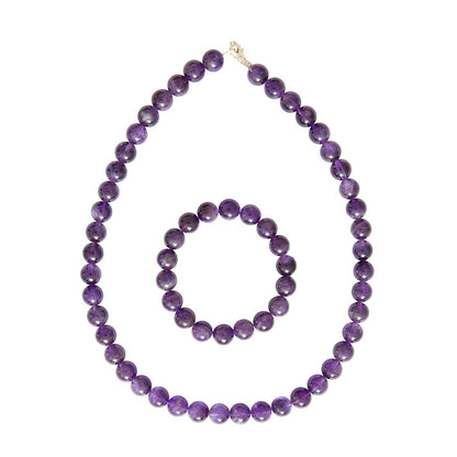 Parure in ametista – Perle sferiche da 10 mm