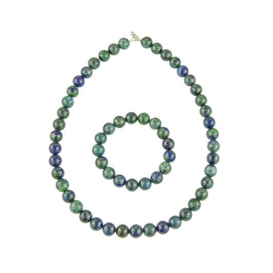 Parure in crisocolla – Perle sferiche da 10 mm