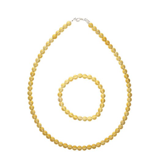 Parure in citrino – Perle sferiche da 6 mm